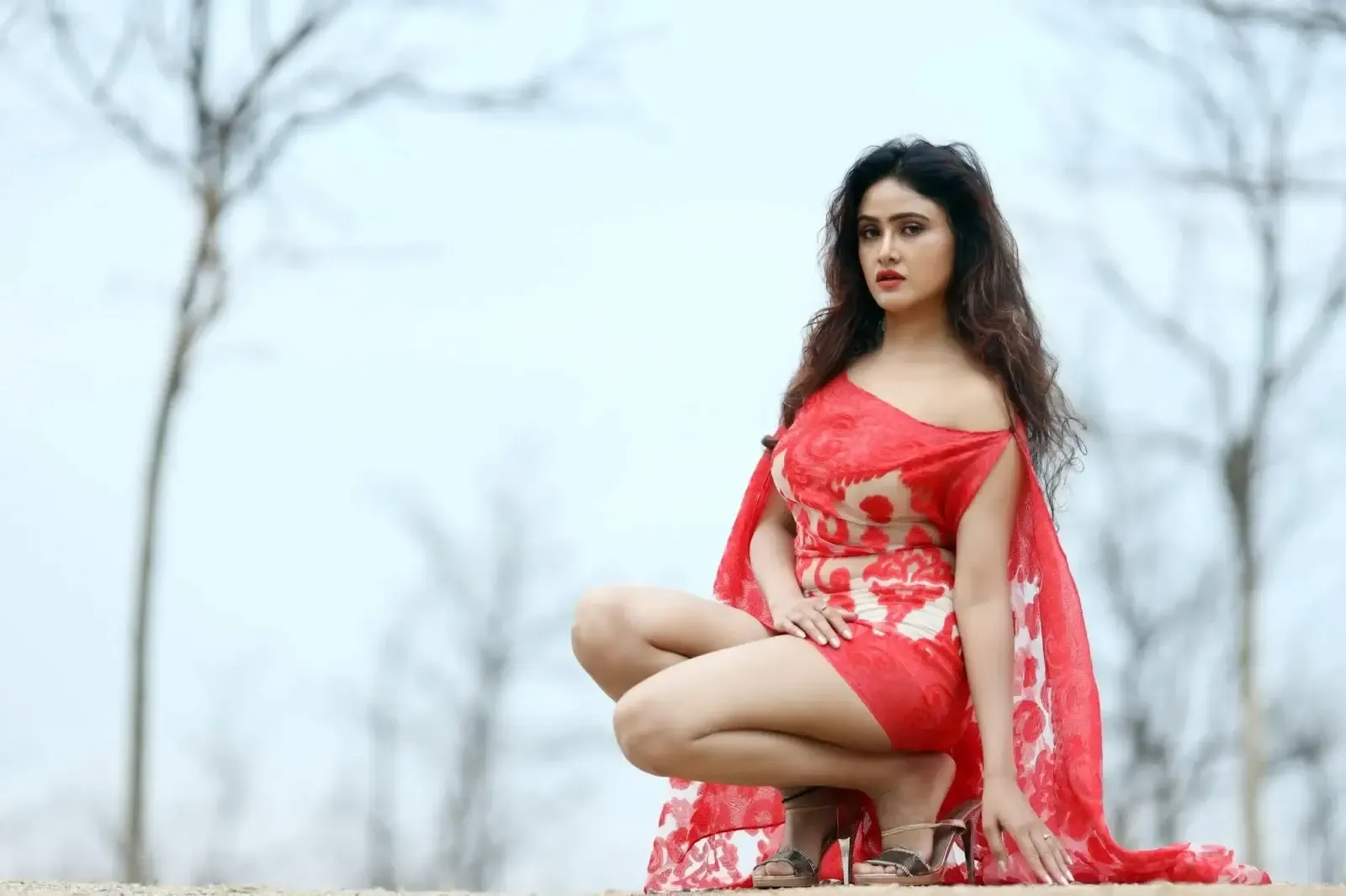 TELUGU ACTRESS SONY CHARISHTA PHOTOSHOOT IN RED DRESS 4